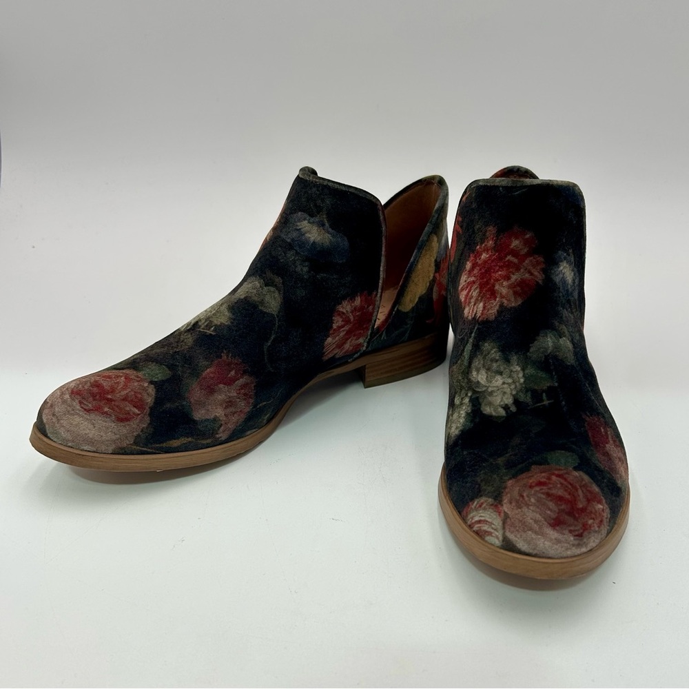 Ateliers Women’s Zale Floral Black Velvet Chic Slip On Luxury Ankle Boots 9M - Picture 5 of 13